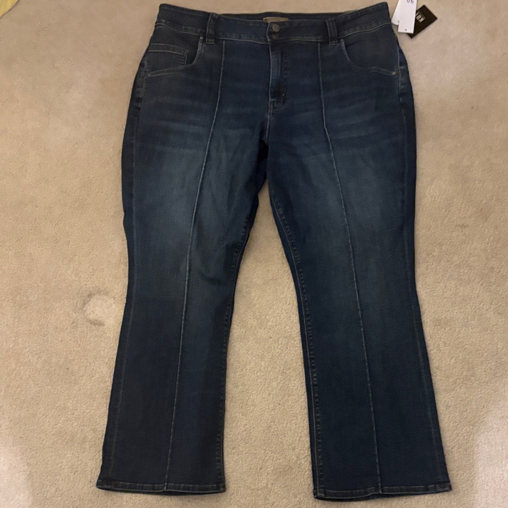 Kut from the Kloth Dark Blue Straight Leg Jeans- High Rise Size 18